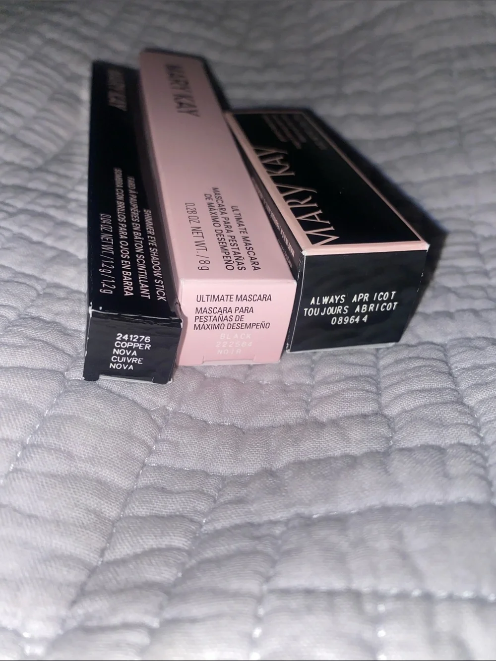 Mary Kay lot always apricot, black mascara and copper nova eyeshadow stick